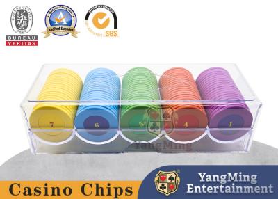 China Thickened Transparent Acrylic 100 Pieces Diameter 40mm With Cover Poker Table Table Top Chip Carrier for sale