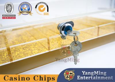 China Texas Hold'em Club Custom-Made Countertop Acrylic With Lock Gold Wire Bottom Chip Tray for sale