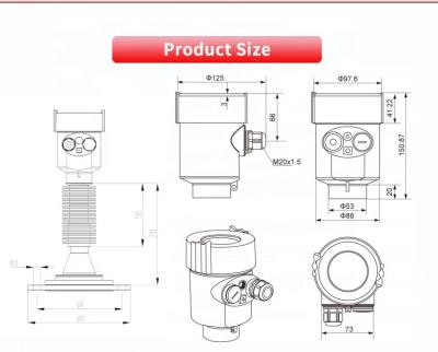 Cina Indicatore di livello radar 80G di rilevamento solido-liquido personalizzabile per applicazioni industriali in vendita