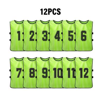 China Shirts & Tops Wholesale 12 PCS Numbered Cheap Sports Training Vest Bibs For Football for sale