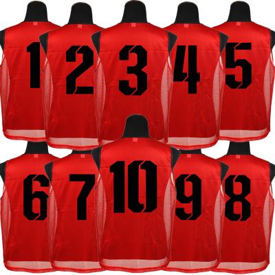 China Shirts & Tops Hot Sale Custom Number Polyester Mesh Scrimmage Red Cheap Training Lacrosse Vests Aprons for sale