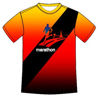 China Custom Wholesale Anti-wrinkle polyester logo t-shirt marathon advertising t-shirt sublimation t-shirt for sale