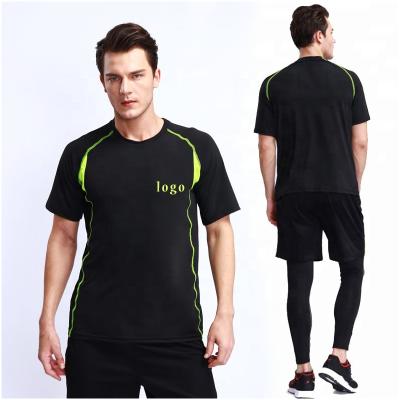 China OEM Breathable Customizable New Short Sleeve Sportswear Black Fitness Wear Mens Gym Running T-Shirts for sale