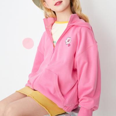 China Pale Pink Anti-Shrink 12 to 13yrs Girls Hoodies Printed Hoodies with Zipper for Girls for sale