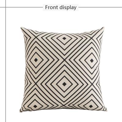 China Black And White Geometric Decorative Canvas Gift Anti-static Abstract Pillow Cover Abstract Pillowcase Super Soft Explosive Home Pillowcase, for sale