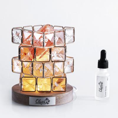 China Europe Crystal Nature Rose Salt Lamp Replenishing Fragrance Diffuser Stones Three Light Colors Aroma Home Decor Gift Set for sale