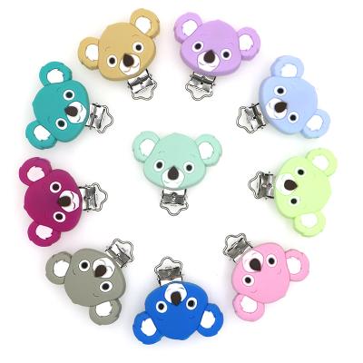 China 100% Non-Toxic Multicolor Silicone Baby Pacifier Food Grade Teether Wholesale Koala Clips for sale