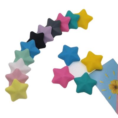 China 100% Soft Non-Toxic Food Grade No Toxic BPA Free 38mm Food Grade Star Silicone Beads for sale