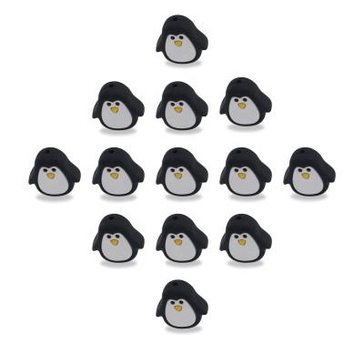 China Non-Toxic Wholesale Food Grade BPA Free 100% Animal Teether Jewelry Fox Silicone Beads Penguin for sale