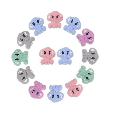 China 100% Non-Toxic Food Grade Customization Babies Making Toys Silicone Bpa Loose Elephant Teether Soft Chew Beads for sale