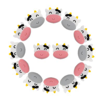 China 2021 Hot Selling DIY Food Grade Stylish BPA Free Chewable Beads Non-Toxic 100% Cute Cows Shape Pacifier Beads Cows for sale