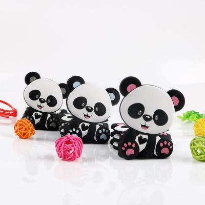 China 100% non-toxic food grade silicone baby teether teething toys panda chew necklace food grade silicone pendants for sale