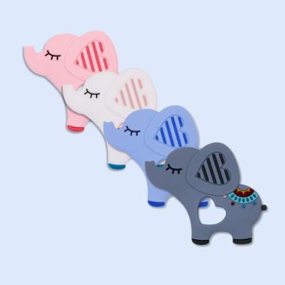 China 100% non-toxic food grade silicone baby teether teething toys elephant chew necklace food grade silicone pendants for sale