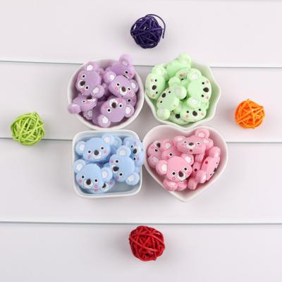 China Kovict Soft Hot Sale Food Grade Silicone Koala Beads Silicone Teething Beads For Necklace Pacifier Clips Making Koala Silicone Beads for sale