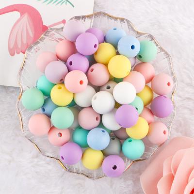 China Wholesale Kovict Soft Baby Toys DIY Pacifier Clip Accessories Chew Food Grade Bpa9mm12mm15mm Soft Soothing Teeth Round Silicone Beads for sale