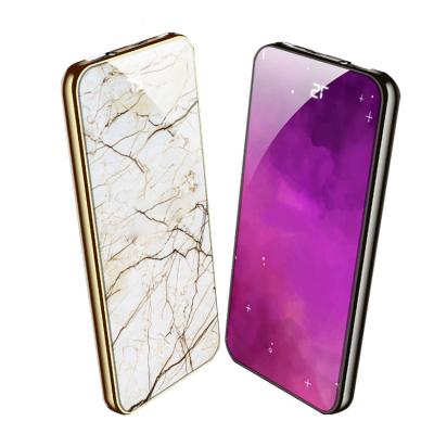 China Best Quick Fill Full Screen Glass Power Bank With Marble Pattern Custom Tempered Insurance Low Moq for sale