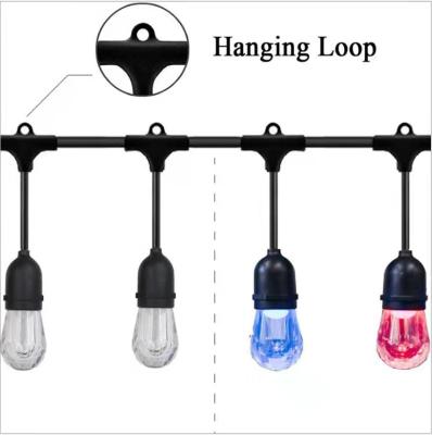 China 2 Core Meters Wire Industrial Rubber Lamp Holder Outdoor Decoration Led Festoon String Lights for sale