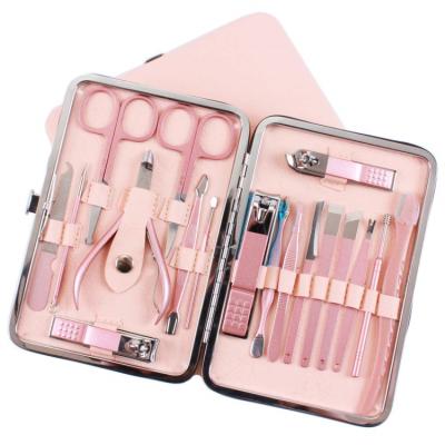 China Portable Portable Travel Nail Tools 18 Pcs Professional Manicure Pedicure Set For Women for sale