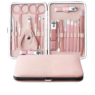 China Portable Nail Clipper Kit 18 Pcs Grooming Kit Manicure Set For Travel Gifts Mother Girlfriend Choice Lady And Female Friends for sale