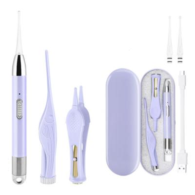 China Wholesale Hot Sale Personal Health Care Purple 3 Pack Ear Wax Removal Tool Kit With Light for sale