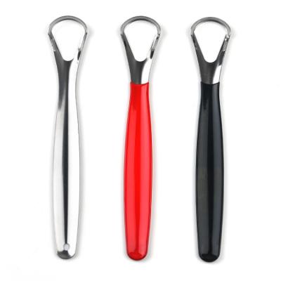 China Eco - Friendly Beauty Tools Reusable Stainless Steel Metal Tongue Scrapers for sale