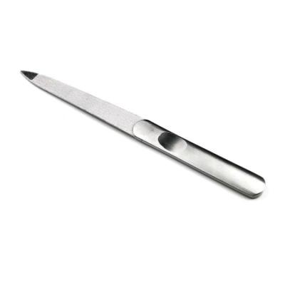 China Eco - Friendly Anti - Slip Handle Double Sided Stainless Steel Nail File for sale