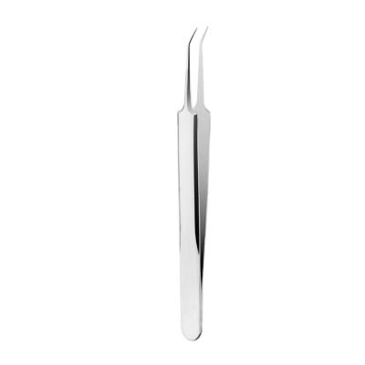 China Eco - Friendly Stainless Steel Blackhead Acne Extractor Tweezers Curved for sale