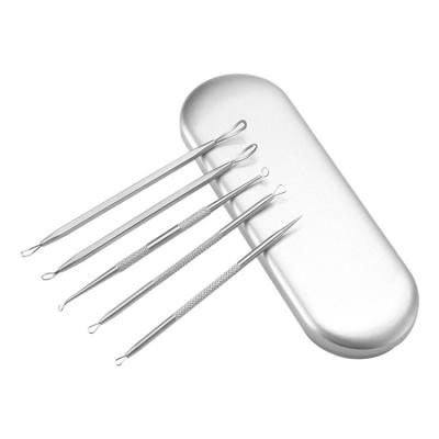 China Eco-friendly 5 Pcs Blackhead Remover Pimple Extractor Tool With Box for sale