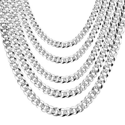 China High Shiny Polished Cuban Chain Link Necklace 925 Pure Sterling Silver 5MM Hip Hop Miami Long Restriction For Men for sale