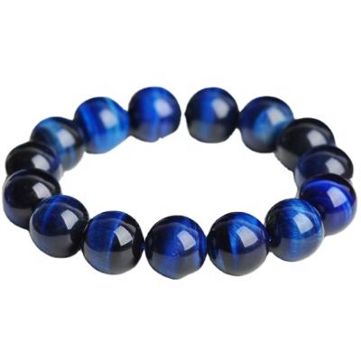 China Casual/Sporty Men's Natural Blue Tiger Eye Stone Mexican Beaded Puzzle Charm Bracelet for sale