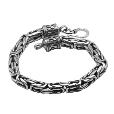 China Vintage punk carving fashionable 925 Sterling Silver Chain Tennis Bracelet for men for sale