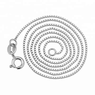 China 925 Italian CLASSIC 0.8MM length of Sterling Silver Box Chain Adjustable for sale