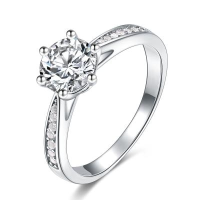 China Cheap Romantic 925 Silver Engagement Diamond Rings Designs For Female Name for sale