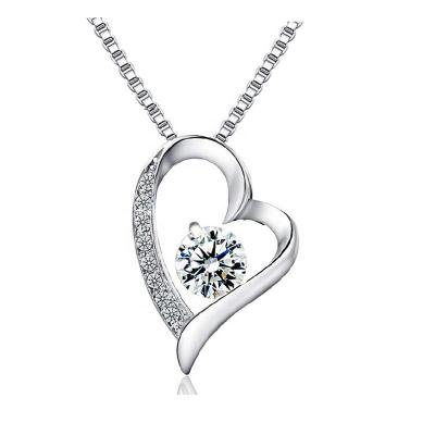 China 100% Real 925 Sterling Silver Jewelry Heart Pendant Women's Casual/Sporty Necklace for sale