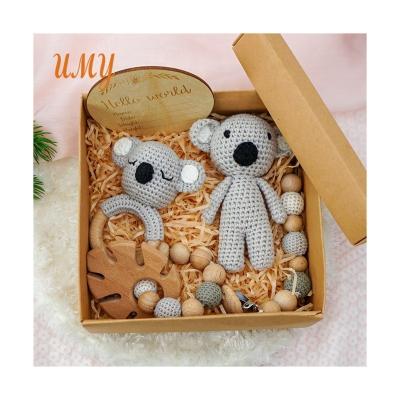 China Professional Manufacturer Baby Rattles Toys Soft Rattle Toy Crochet Animal Wood Teether for sale