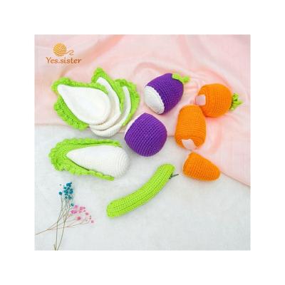 China China Kids Plush Educational Vegetables and Fruits Kit Play Toys Crochet Toys Kitchen Pretend for sale