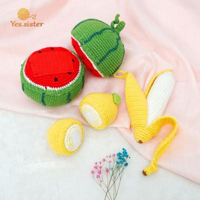 China China Peel Banana Cut Vegetables Fruit Food Pretend Kitchen Preschool Toy Set Crochet Play DIY Kits for sale