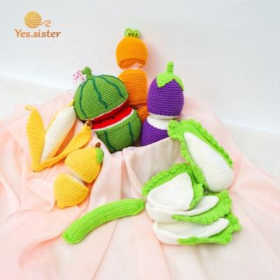 China Educational China Pretend Play Toys Kitchen Kid Cutting Vegetables Fruit Food Toy Crochet Kits for sale