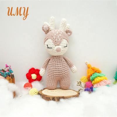 China Handmade Amigurumi Toy Crochet Reindeer Plush Stuffed Animals Baby Stuffed Animals for sale