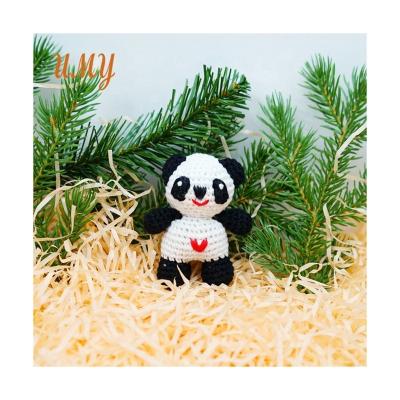 China Handmade Doll Fuzzy Crochet Stuffed Animals Mini Amigurumi Toy Decor Gift Plush Panda for sale