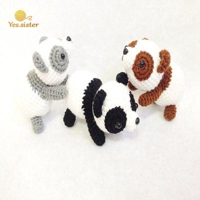 China Plush Mini Amigurumi Toy Decor Gift Stuffed Plush Panda Crochet Doll Soft Handmade for sale