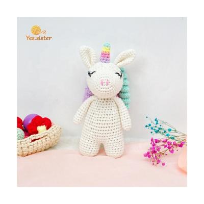 China Crochet Baby Amigurumi Handmade Soft Doll Mini Unicorn Stuffed Animal Plush Toy for sale