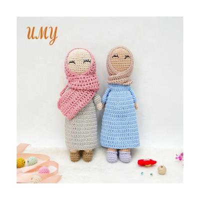 China Plush Amigurumi Cuddle Crochet Doll Eid Ramadan Gift Handmade Muslim Toys Plush Hijab for sale