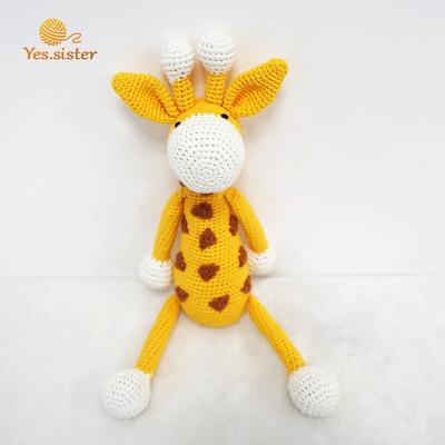 China Crochet Giraffe Plush Animal Hot Sales Handmade Baby Amigurumi Lovely Crochet Plush Toys for sale