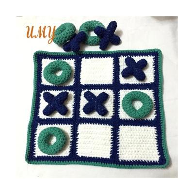 China Soft Tic Tac Toe Family Games Crochet Plush Baby Child Educational Game Amusement Board Game Travel Toy for sale