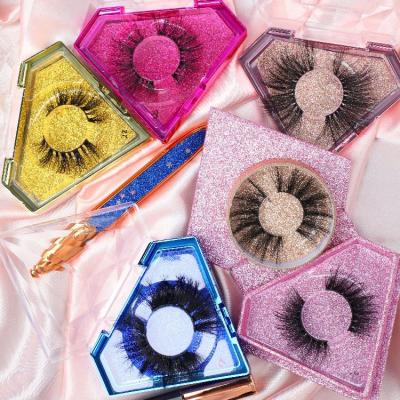 China Double 3D Faux Mink Material Faux Mink Eyelashes 25 Millimeter Lashes Vendor Box Packing 3d Faux Mink Eyelashes for sale