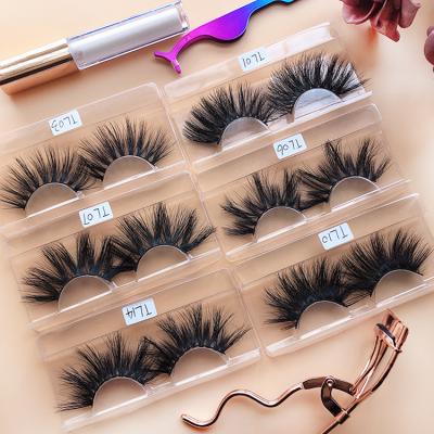 China High Quality 100% False Eyelashes OEM Factory Wholesale Natural Mink Fur Natural 25MM Material Mink Eyelashes for sale