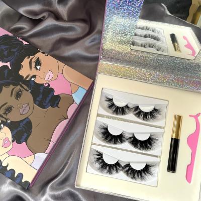 China Wholesale Material Mink False Eyelashes Private Label Eyelashes Faux Mink Fur Lashes 25MM With Custom Packaging Box for sale