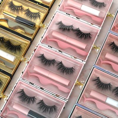 China Faux Mink Eyelashes Material Custom Packaging Box Private Label 100% Own Brand Faux Mink Eyelash Fur Full Strip Lashes 25MM for sale