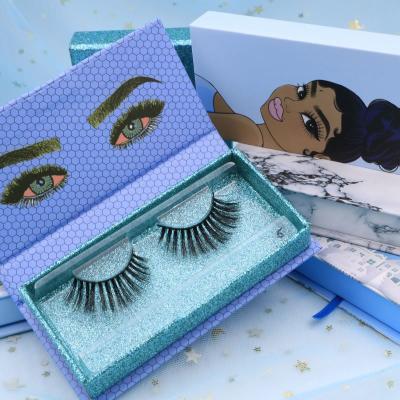 China Material transparent strip silk eyelashes 5d silk handmade eyelashes with custom box for sale